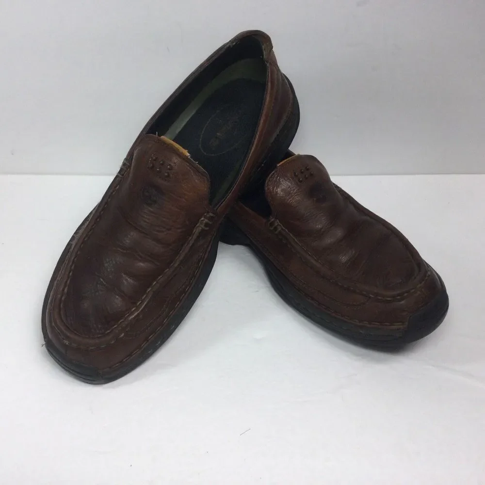 Timberland Loafer Mens Size 9 M Shoes Pebbled Leather Slip On Brown 79504